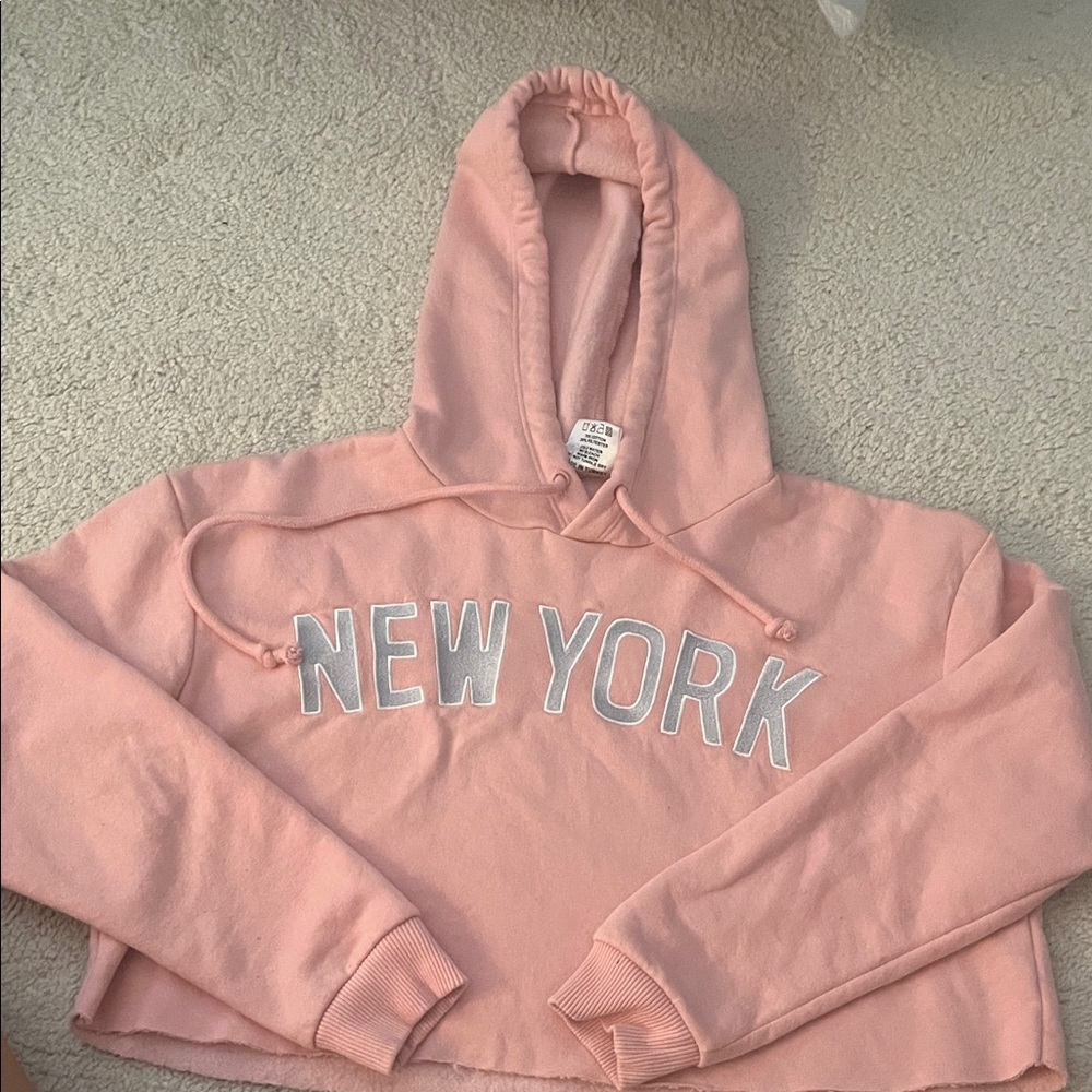 New York & Company Pink Hoodie Sweater